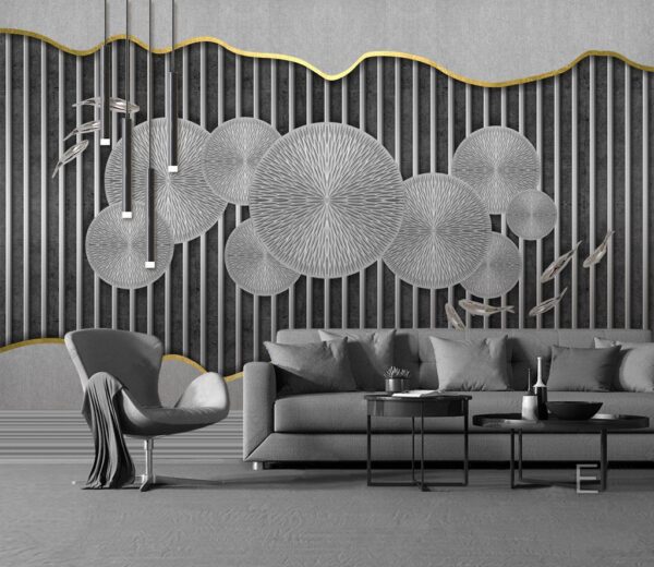 Wall murals Abstract patterns with graceful fish Wall murals Abstract patterns with graceful fish