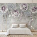 Wall murals Elegant roses in monochrome hues.
