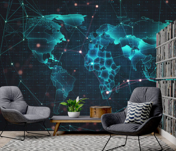 Wall murals Map of the world Wall murals Map of the world