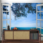 Wall murals Window with a view of the ocean