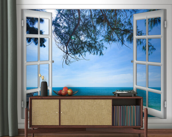 Wall murals Window with a view of the ocean Wall murals Window with a view of the ocean