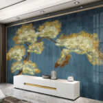Wall murals Tree with yellow and white leaves