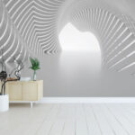 Wall murals Futuristic white architectural spiral design