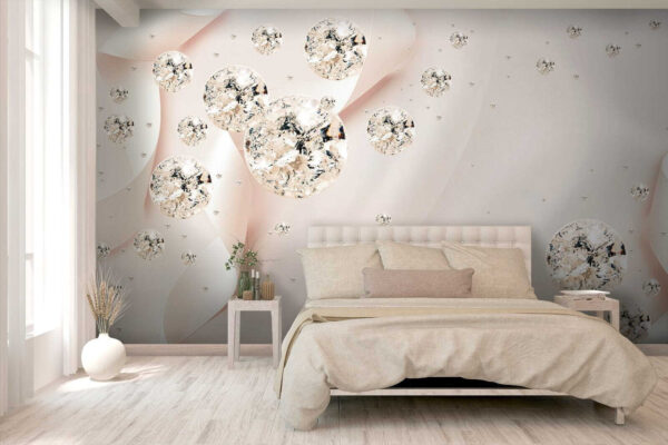 Shimmering gems on elegant silk Wall murals Shimmering gems on elegant silk