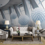 Wall murals White balls from the ceiling