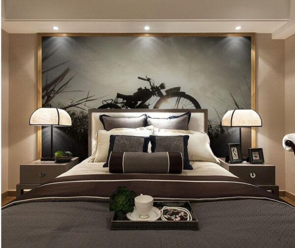 Wall murals Motorcycle in a field Wall murals Motorcycle in a field