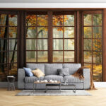 Wall murals Blurry picture of a table