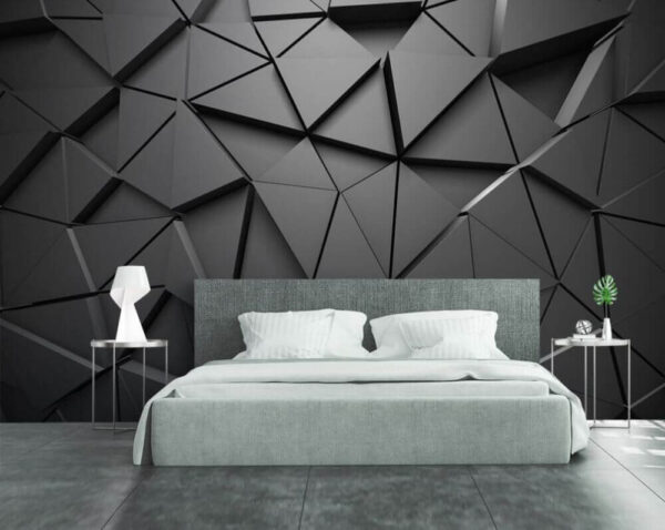 Monochrome geometric abstract pattern Wall murals Monochrome geometric abstract pattern