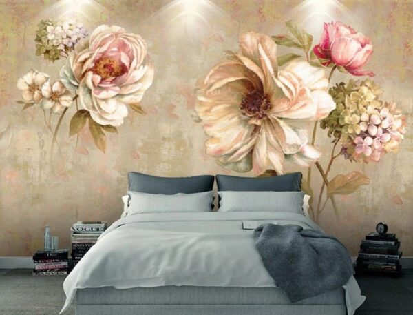 Wall murals Delicate blooms in soft pastel hues Wall murals Delicate blooms in soft pastel hues