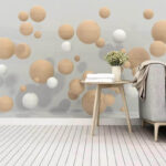 Wall murals Group of white and brown spheres