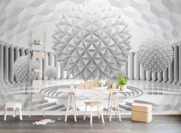 Wall murals White sphere with columns and steps Wall murals White sphere with columns and steps