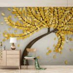 Wall murals Tree with yellow leaves