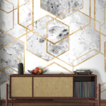 Wall murals Elegant hexagonal marble pattern design