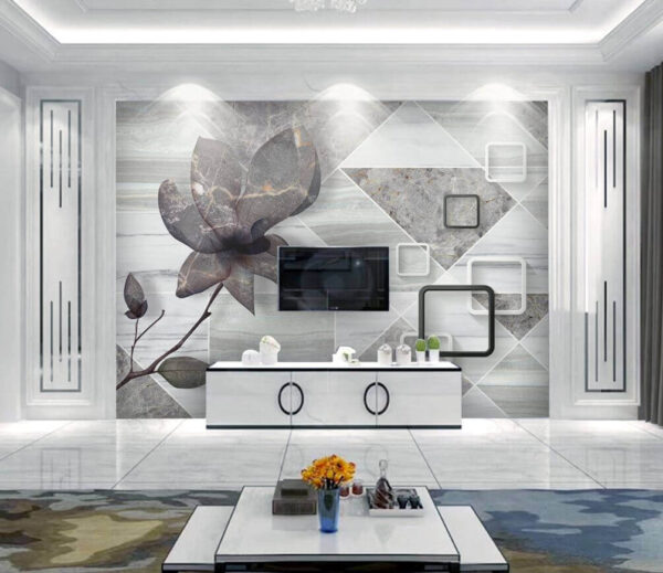 Wall murals Flower on a marble surface Wall murals Flower on a marble surface
