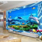 Wall murals Dolphin swimming in the water