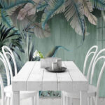 Wall murals Lush leaves in calming tones