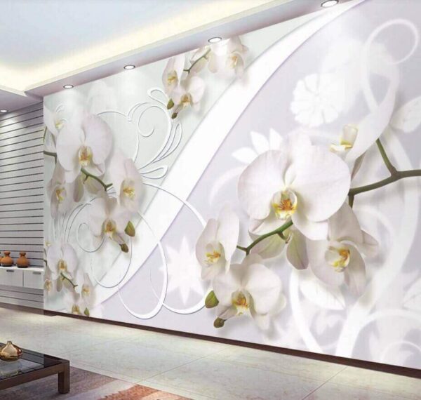 Wall murals Delicate orchids on a soft backdrop Wall murals Delicate orchids on a soft backdrop