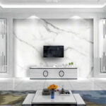 Wall murals White marble texture with veins.