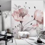 Wall murals Delicate watercolor floral art.