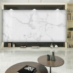 Wall murals White marble with veins