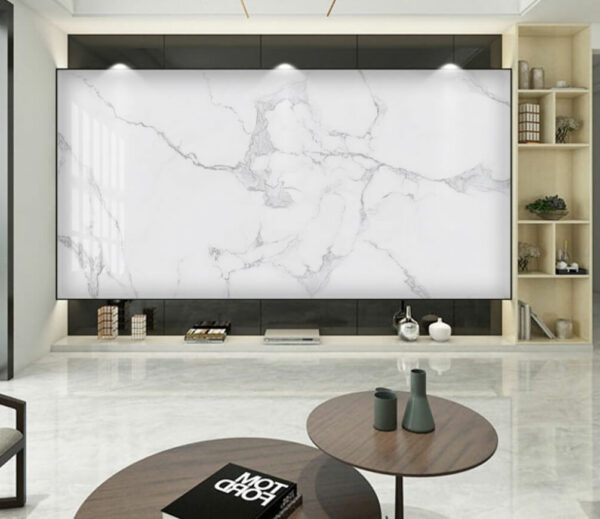 Wall murals White marble with veins