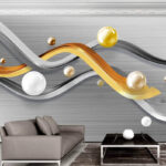 Wall murals White ball on a grey surface
