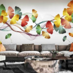 Wall murals Colorful leaves dance in harmony.