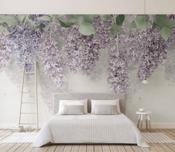 Lavender blossoms hang gracefully down Wall murals Lavender blossoms hang gracefully down