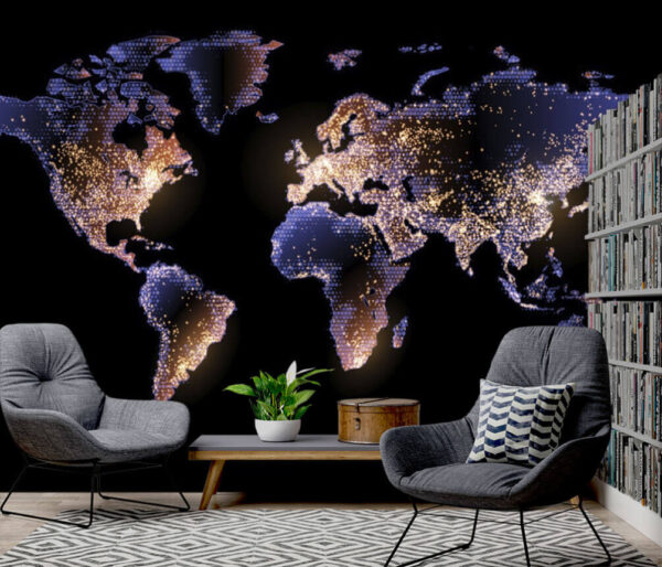 Wall murals Map of the world Wall murals Map of the world