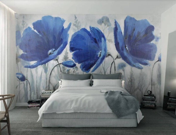 Vibrant blue flowers in bloom Wall murals Vibrant blue flowers in bloom