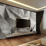 Wall murals Geometric concrete wall pattern design.