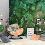Wall murals Flowing patterns in rich green hues