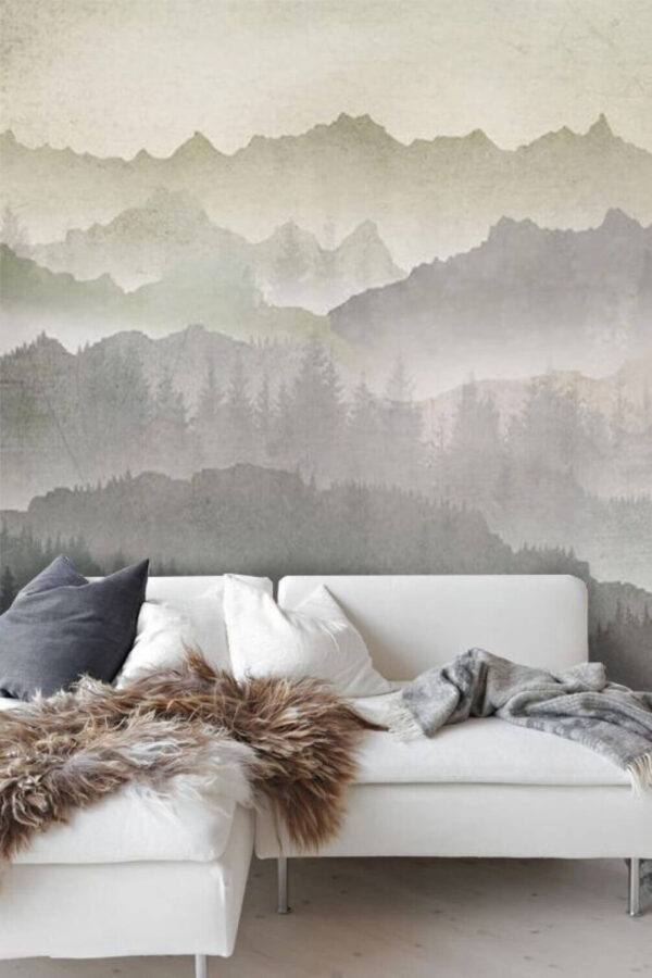 Wall murals Birds flying over a mountain range Wall murals Birds flying over a mountain range