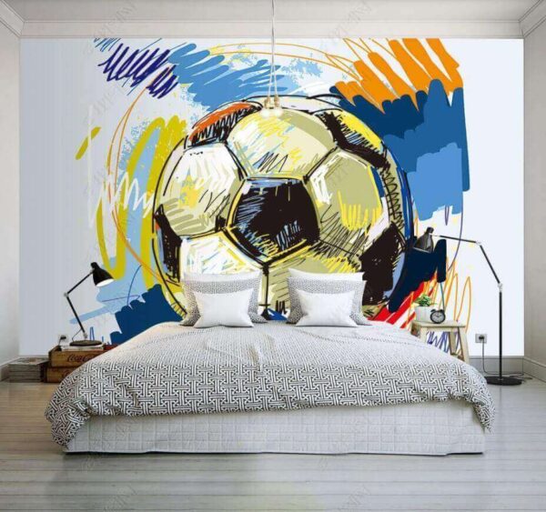 Vibrant soccer ball illustration Wall murals Vibrant soccer ball illustration