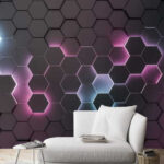 Wall murals Group of hexagons with different colors