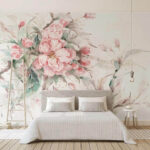 Wall murals Painting of pink flowers