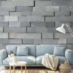 Wall murals Wall of grey bricks