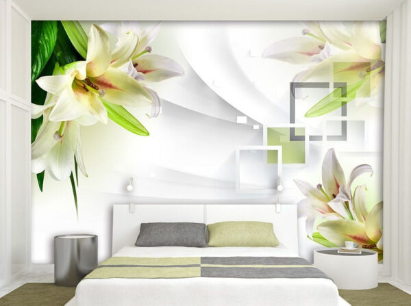 Wall murals Elegant blooms against a soft backdrop Wall murals Elegant blooms against a soft backdrop