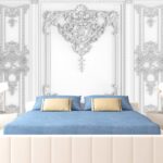 Wall murals White wall with ornate designs