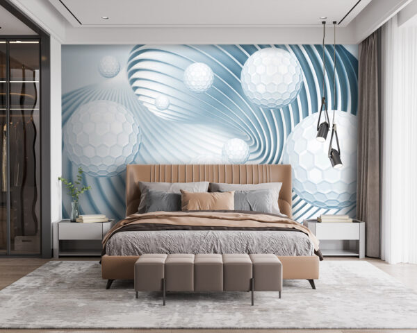 Wall murals White balls in a spiral Wall murals White balls in a spiral