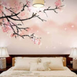 Wall murals Gentle blossoms dance in spring breeze.