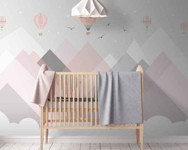 Wall murals Hot air balloons over mountains Wall murals Hot air balloons over mountains