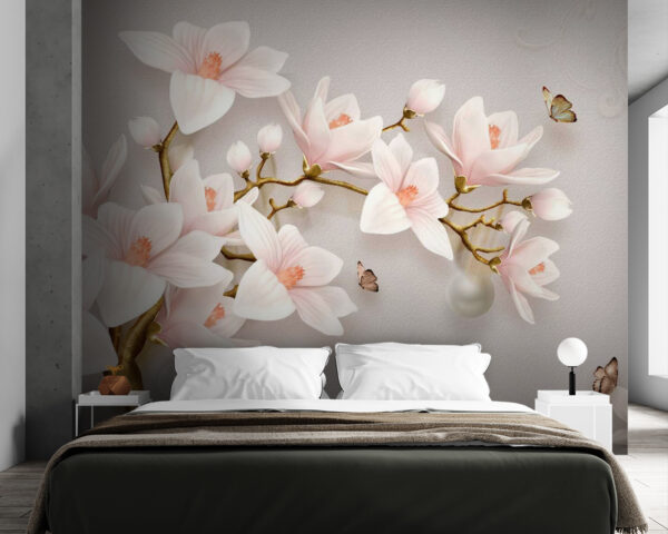 Wall murals Delicate blossoms in soft hues Wall murals Delicate blossoms in soft hues