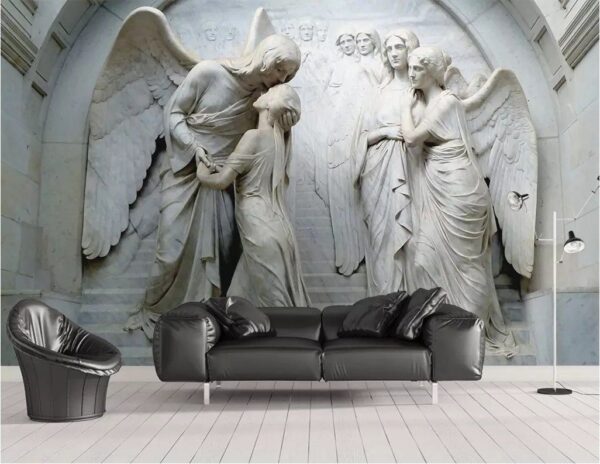 Wall murals Statue of a man kissing a woman Wall murals Statue of a man kissing a woman