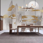 Wall murals Painting of birds flying in the sky