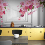 Wall murals Pink flowers on a branch