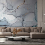Wall murals Ethereal waves of muted colors.