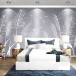 Wall murals White feathers and birds flying in the sky