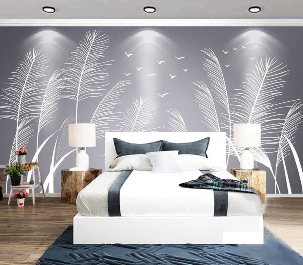 Wall murals White feathers and birds flying in the sky Wall murals White feathers and birds flying in the sky
