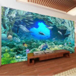 Wall murals Dolphin swimming in the water